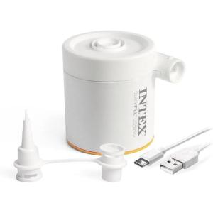 image:imageINTEX 66616E QuickFill USB Air Pump Inflatates and Deflates Pool Floats and Airbeds  Includes 2 Interrconnecting Nozzles  Lightweight and Portable  150 LMin Air Flow  Indoor and Outdoor Use