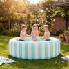 image:imageIntex Coastal Luxe Inflatable Pool for Kids amp Family 66 x 21 168m x 53cm Stylish Mint White Striped Design Durable PVC Material Easy Setup Ideal for Garden amp Outdoor Fun
