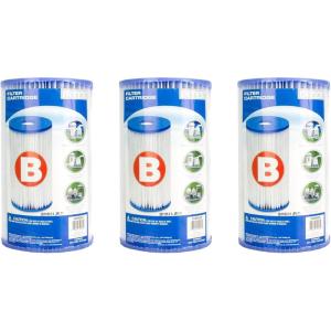 image:imageIntex Easy Set Type B Replacement Filter Cartridge for Above Ground Outdoor Swimming Pools with Dacron Paper for Ultimate Filtration 9 Pack3 pack
