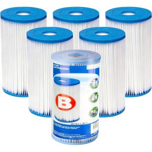 image:imageIntex Easy Set Type B Replacement Filter Cartridge for Above Ground Outdoor Swimming Pools with Dacron Paper for Ultimate Filtration 9 Pack6 Pack