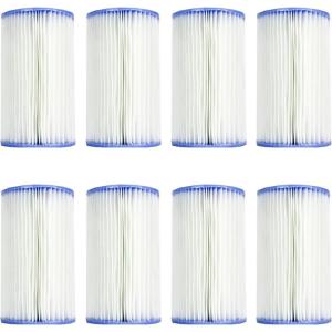 image:imageIntex Easy Set Type B Replacement Filter Cartridge for Above Ground Outdoor Swimming Pools with Dacron Paper for Ultimate Filtration 9 Pack8 Pack