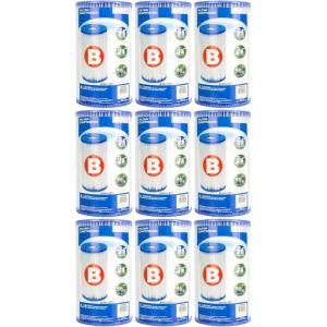 image:imageIntex Easy Set Type B Replacement Filter Cartridge for Above Ground Outdoor Swimming Pools with Dacron Paper for Ultimate Filtration 9 Pack9 Pack