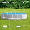 image:imageIntex 26731EH 18ft x 48in Outdoor Prism Frame Above Ground Swimming Pool Set with Cover Ladder Filter Pump and 6 Replacement Filters Gray