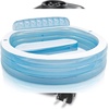 image:imageINTEX Swim Center Inflatable Family Lounge Pool BuiltIn Bench  Cup Holder  156 Gallon Capacity  90x86x31 Bundled with 120V Electric Air Pump