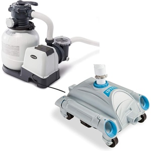 image:imageIntex 2100 GPH Above Ground Pool Sand Filter Pump wAutomatic Pool Vacuum