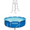 image:imageIntex 10 ft x 25 ft Round AboveGround Pool Ladder with Pool Set with Filter Pump 28065E  28201EH