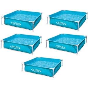 image:imageIntex Mini Frame Kiddie 4ft x 4ft x 12in Beginner Frame Swimming Pool 5 Pack