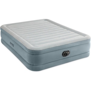image:imageIntex 64823ED 18in Queen DuraBeam Premium Comfort Inflatable Air Mattress with Built in Pump for Travel and Camping 600lb Weight Capacity