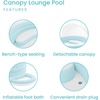 image:imageINTEX 57195EP Swim Center Inflatable Canopy Lounge Pool Builtin Bench  Detachable Canopy  Inflatable Foot Bath  109 x 87 x 54  Teal