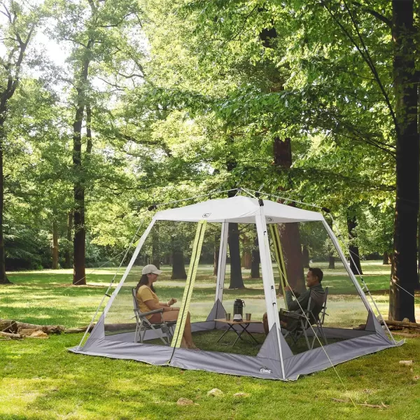 CORE 10x10 Instant Screen House  Folding and Portable Large Pop Up Tent Gazebo Canopy Shelter with Included Carry Bag  Perfect for Family Camping Outdoor Picnic Backyards and Tailgate10x10