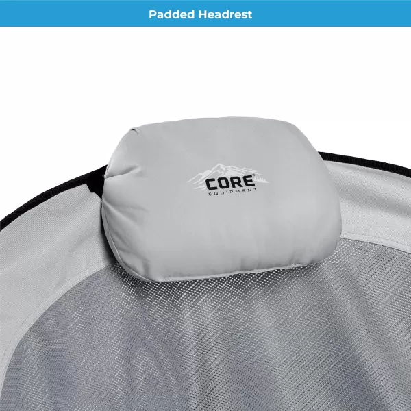 CORE 40025 Equipment Folding Oversized Padded Moon Round Saucer Chair with Carry Bag Gray 44 in X 8 in X 8 inMesh Round Chair
