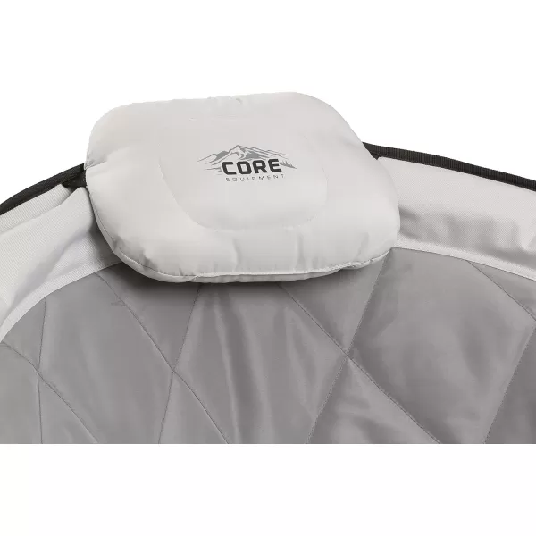 CORE 40025 Equipment Folding Oversized Padded Moon Round Saucer Chair with Carry Bag Gray 44 in X 8 in X 8 inRound Chair Grey