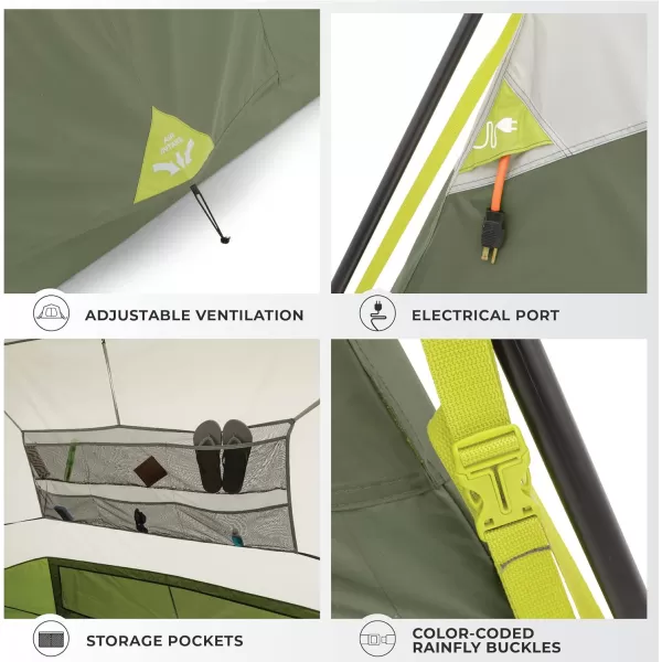 CORE Instant Cabin Tent  Multi Room Tent for Family  Large Pop Up Tent with Organization for Outdoor Camping Accessories  4 Person  6 Person  8 Person  10 Person Tent for Camping6 Person