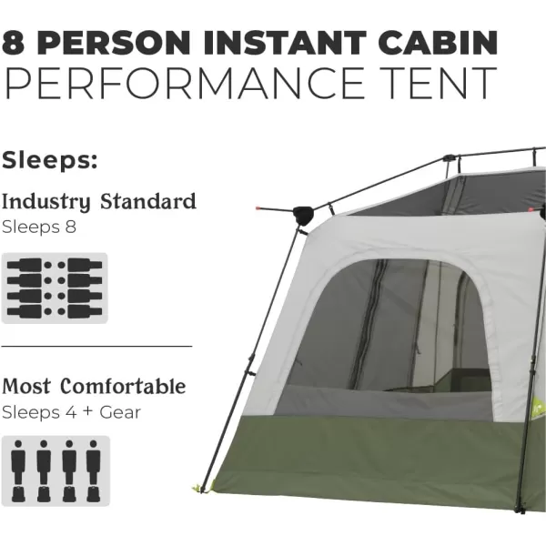 CORE Instant Cabin Tent  Multi Room Tent for Family  Large Pop Up Tent with Organization for Outdoor Camping Accessories  4 Person  6 Person  8 Person  10 Person Tent for Camping8 Person