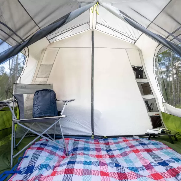 CORE Instant Cabin Tent  Multi Room Tent for Family  Large Pop Up Tent with Organization for Outdoor Camping Accessories  4 Person  6 Person  8 Person  10 Person Tent for Camping8 Person