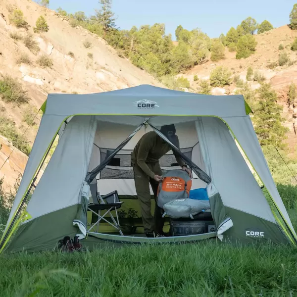 CORE Instant Cabin Tent  Multi Room Tent for Family  Large Pop Up Tent with Organization for Outdoor Camping Accessories  4 Person  6 Person  8 Person  10 Person Tent for Camping6 Person