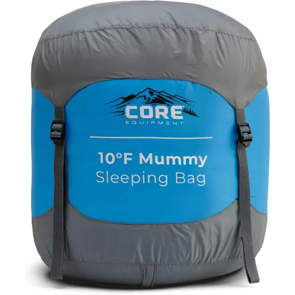 CORE Sleeping Bags for Adults  30 Degree ampamp 10 Degree Mummy Sleeping Bag for Outdoor and Travel  Convenient Storage Pocket for Camping Accessories  Builtin Straps for Sleeping Pad Compatibility10 Degree