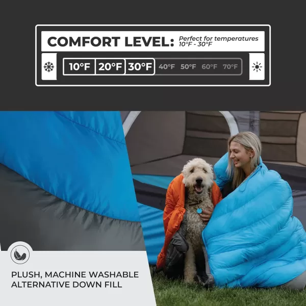 CORE Sleeping Bags for Adults  30 Degree ampamp 10 Degree Mummy Sleeping Bag for Outdoor and Travel  Convenient Storage Pocket for Camping Accessories  Builtin Straps for Sleeping Pad Compatibility10 Degree