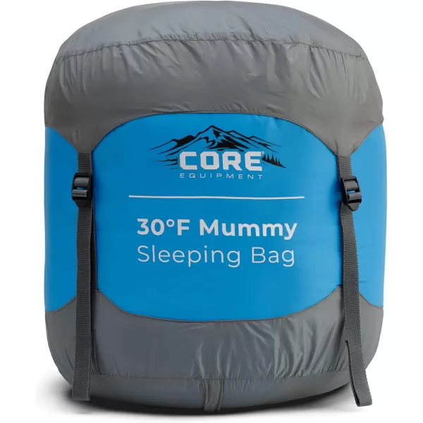 CORE Sleeping Bags for Adults  30 Degree ampamp 10 Degree Mummy Sleeping Bag for Outdoor and Travel  Convenient Storage Pocket for Camping Accessories  Builtin Straps for Sleeping Pad Compatibility30 Degree