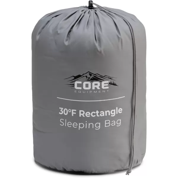 CORE Sleeping Bags for Adults  50 Degree ampamp 30 Degree Sleeping Bag Options  NoSnag Zipper with Stuff Sack Included  Machine Washable  Perfect for Family Outdoor Car Camping30 Degree