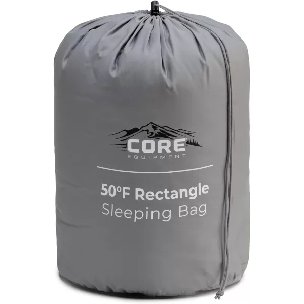 CORE Sleeping Bags for Adults  50 Degree ampamp 30 Degree Sleeping Bag Options  NoSnag Zipper with Stuff Sack Included  Machine Washable  Perfect for Family Outdoor Car Camping50 Degree