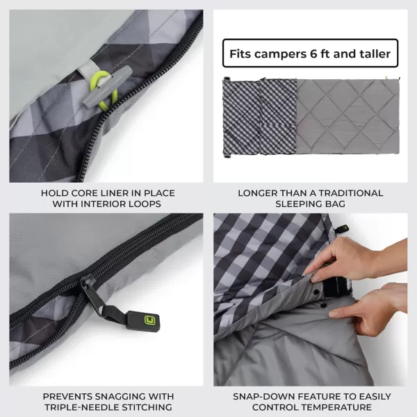 CORE Sleeping Bags for Adults  50 Degree ampamp 30 Degree Sleeping Bag Options  NoSnag Zipper with Stuff Sack Included  Machine Washable  Perfect for Family Outdoor Car Camping30 Degree