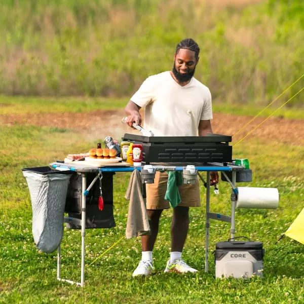 CORE Utility Basket  Fits the 4 Foot Outdoor FlexRail Camp ampamp Cook Table  Portable for Beach Picnic Backyards BBQ Tailgate Patio and Party