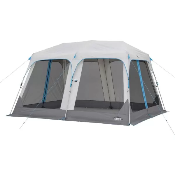 CORE 10x10 Instant Screen House  Folding and Portable Large Pop Up Tent Gazebo Canopy Shelter with Included Carry Bag  Perfect for Family Camping Outdoor Picnic Backyards and TailgateLighted 12x10