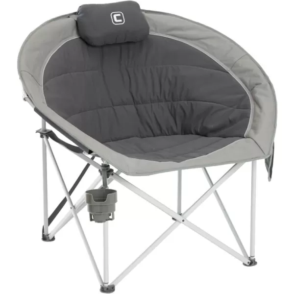 CORE 40025 Equipment Folding Oversized Padded Moon Round Saucer Chair with Carry Bag Gray 44 in X 8 in X 8 inDark Gray