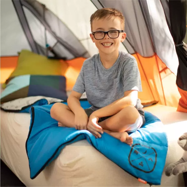 CORE Youth IndoorOutdoor Sleeping Bag  Great for Kids Boys Girls  Ultralight and Compact Perfect for Backpacking Hiking Camping and SleepoversBlue
