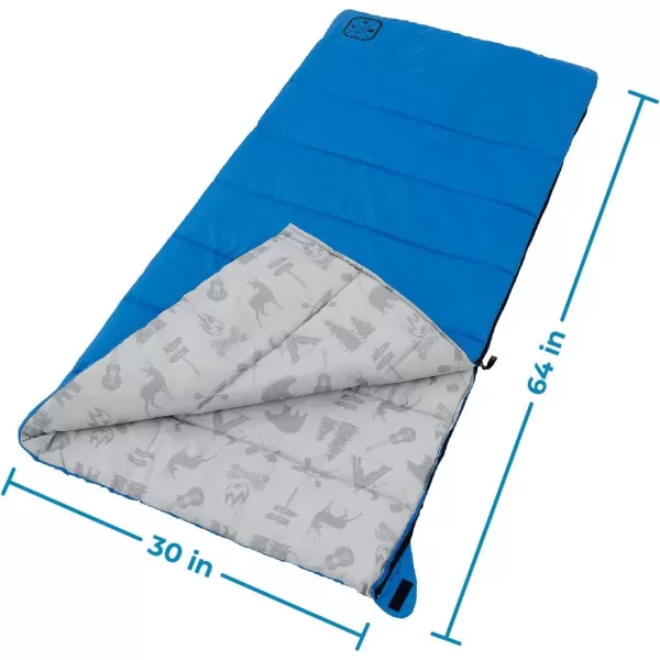 CORE Youth IndoorOutdoor Sleeping Bag  Great for Kids Boys Girls  Ultralight and Compact Perfect for Backpacking Hiking Camping and SleepoversBlue
