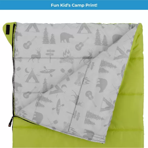CORE Youth IndoorOutdoor Sleeping Bag  Great for Kids Boys Girls  Ultralight and Compact Perfect for Backpacking Hiking Camping and SleepoversGreen