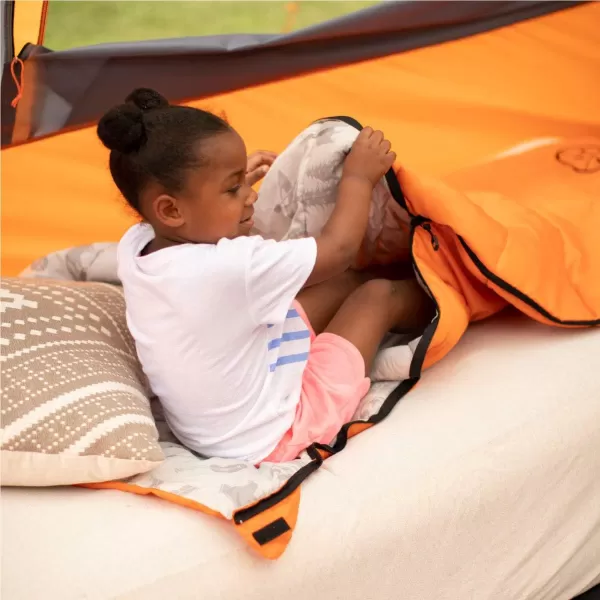 CORE Youth IndoorOutdoor Sleeping Bag  Great for Kids Boys Girls  Ultralight and Compact Perfect for Backpacking Hiking Camping and SleepoversOrange