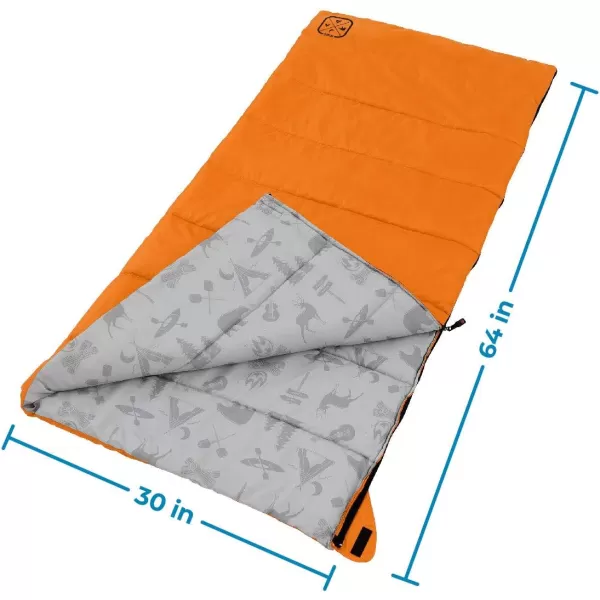 CORE Youth IndoorOutdoor Sleeping Bag  Great for Kids Boys Girls  Ultralight and Compact Perfect for Backpacking Hiking Camping and SleepoversOrange