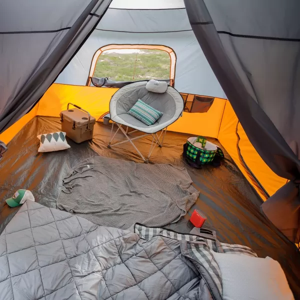 CORE 10 Person Tent  Large Multi Room Tent for Family  Included Tent Gear Loft Organizer for Camping Accessories  Portable Cabin Huge Tent with Carry Bag for Outdoor Car Camping10 Person Orange