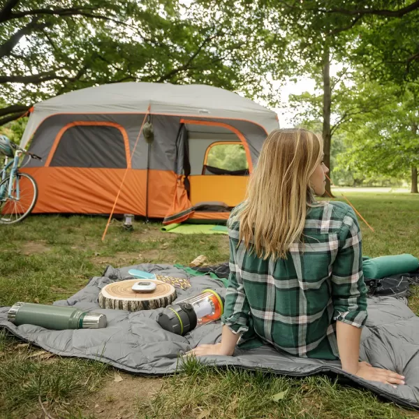 CORE 10 Person Tent  Large Multi Room Tent for Family  Included Tent Gear Loft Organizer for Camping Accessories  Portable Cabin Huge Tent with Carry Bag for Outdoor Car Camping10 Person Orange
