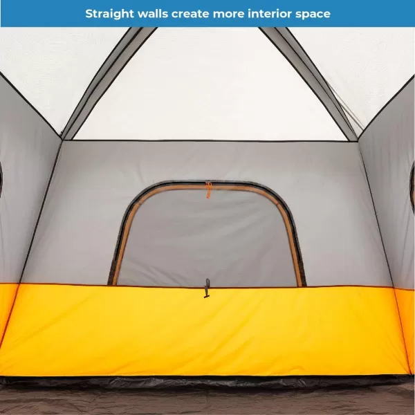 CORE 4 Person ampamp 6 Person Camp Tents  Portable Cabin Tent with Carry Bag for Outdoor Car Camping  Included Tent Gear Loft Organizer for Camping Accessories6 Person With Screen Room Orange