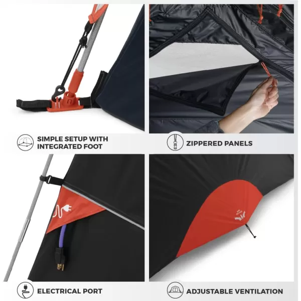 CORE Blackout 6 Person ampamp 9 Person Dome Tent  Best Car Camping Outdoor Family Camp Tent  Included Storage Pockets for Camping Accessories  Portable Tent for Camping with Carry Bag6 Person