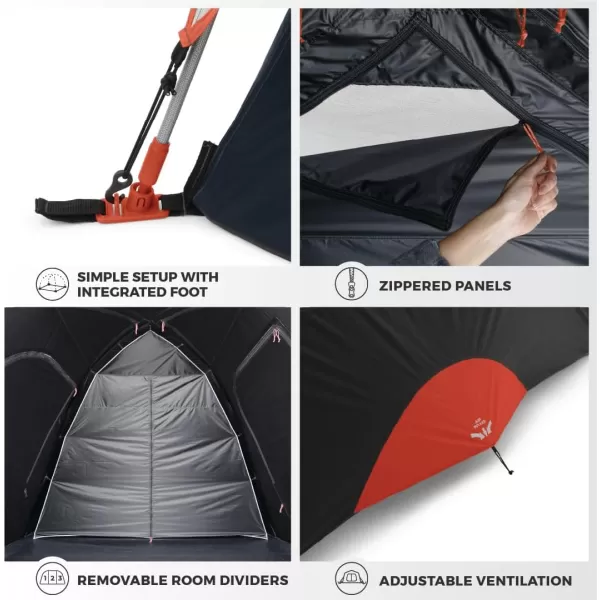 CORE Blackout 6 Person ampamp 9 Person Dome Tent  Best Car Camping Outdoor Family Camp Tent  Included Storage Pockets for Camping Accessories  Portable Tent for Camping with Carry Bag9 Person