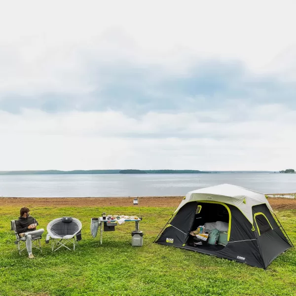 CORE Blackout Instant Cabin Tent  Pop Up Tent with Easy Setup for Family Camping  Large Portable Tent with Organization for Outdoor Camp Accessories 6 Person ampamp 9 Person Tent for Camping6 Person