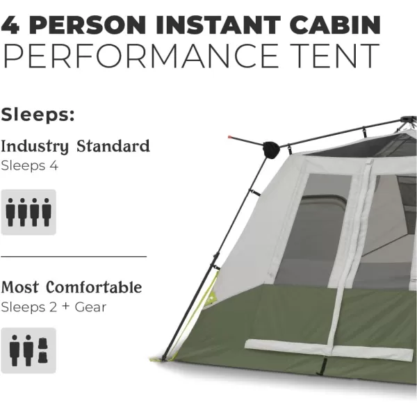 CORE Instant Cabin Tent  Multi Room Tent for Family  Large Pop Up Tent with Organization for Outdoor Camping Accessories  4 Person  6 Person  8 Person  10 Person Tent for Camping4 Person