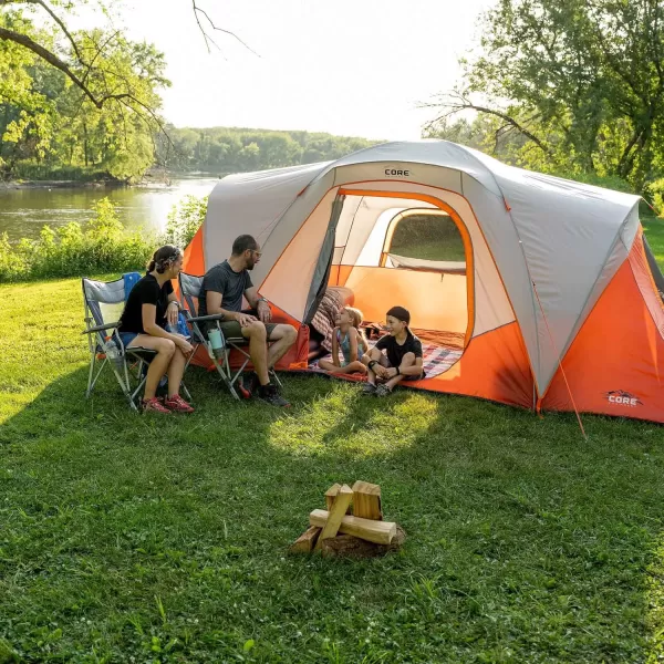 CORE Tents for Outdoor Family Hiking and Backpacking  4 Person  6 Person  9 Person Portable Dome Camp Tent with Storage Pockets for Camping Accessories9 Person