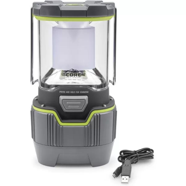 CORE 1000 Lumen CREE LED Rechargeable Camping Emergency Lantern Lithium Ion Batteries Charges Cell Phones1Pack
