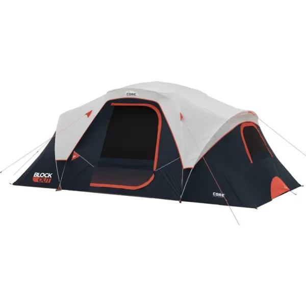 CORE Blackout 6 Person ampamp 9 Person Dome Tent  Best Car Camping Outdoor Family Camp Tent  Included Storage Pockets for Camping Accessories  Portable Tent for Camping with Carry Bag9 Person