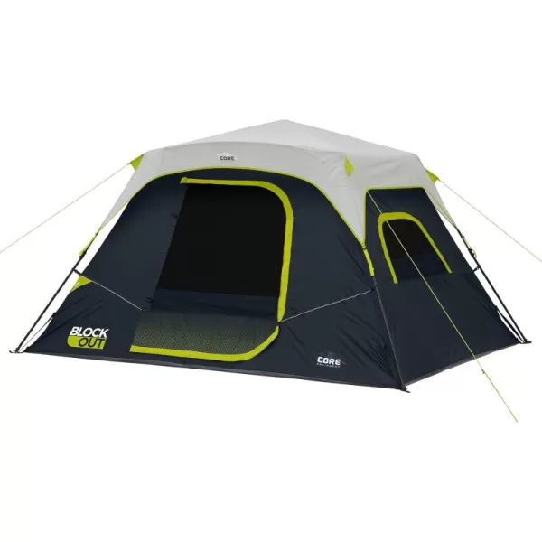 CORE Blackout Instant Cabin Tent  Pop Up Tent with Easy Setup for Family Camping  Large Portable Tent with Organization for Outdoor Camp Accessories 6 Person ampamp 9 Person Tent for Camping6 Person