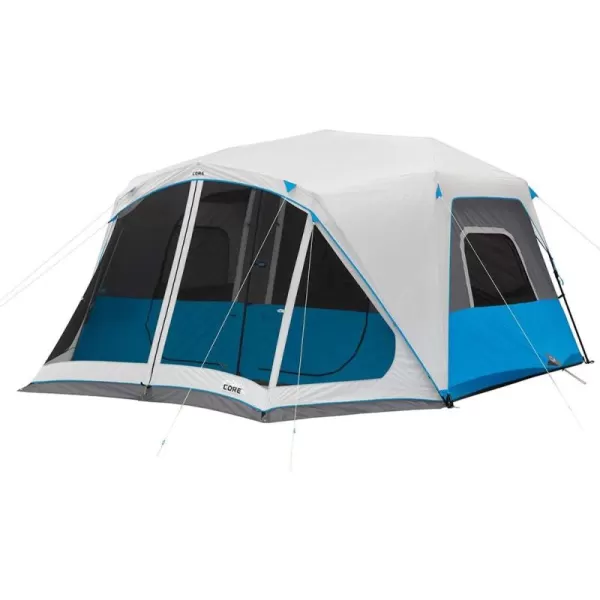 CORE Instant Tent with LED Lights  Portable Large Family Cabin Multi Room Tents for Camping  Lighted Pop Up Camping Tent  6 Person  9 Person  10 Person  12 Person Tents for Camping10 Person