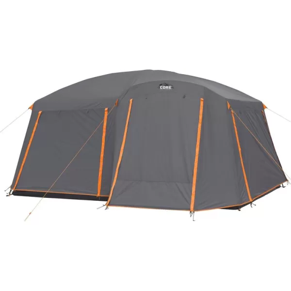 CORE Large Multi Room Tent for Family with Full Rainfly for Weather and Storage for Camping Accessories  Portable Huge Tent with Carry Bag for Outdoor Car Camping10 Person Straight Wall Cabin Tent