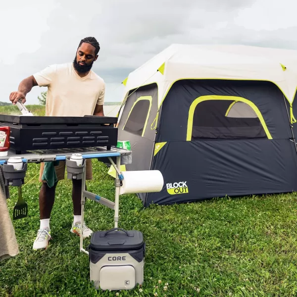 CORE Outdoor Cook Table  4 Foot Table with Adjustable Height and Storage for Cooking Accessories  Foldable ampamp Portable for Beach Picnic Backyards BBQ Tailgate Patio and Party4 Cook Foot Table with FlexRail