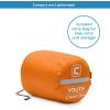 imageCORE 50 Degree Youth Sleeping Bag  Lightweight ampamp Compact for Boys ampamp Girls  Perfect for Indoor or Outdoor Use Camping Backpacking Hiking ampamp Sleepovers  Ideal for Warm ampamp Cooler 3 Season WeatherOrange