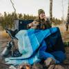 imageCORE Loveseat Outdoor Camp Chair  2 Person Folding Double Lawn Chair with Storage Pockets for Accessories  Perfect for Concert Seat Festivals Sports Beach Travel ampamp PicnicNavy